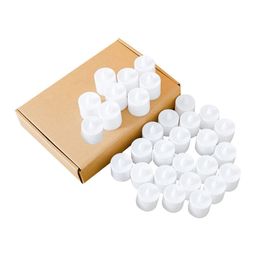 Kuber Industries 24Pcs White & Yellow LED Battery Candles For Home Decoration-22