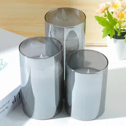 Kuber Industries 6Pcs Grey & Yellow LED Battery Candles For Home Decoration-17