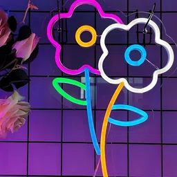 the party planet Purple & Blue Flower Shaped Acrylic LED Neon Lights-picture-17