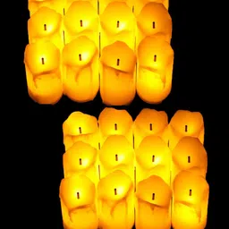 Kuber Industries 12Pcs Yellow Led Candle Table Lamp-15