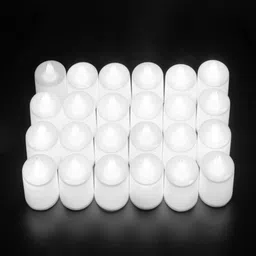 Kuber Industries 24Pcs White Led Candle Table Lamp-57