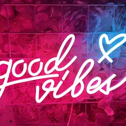the party planet Pink & Blue Good Vibes Shaped LED Neon Lights-picture-1