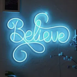 the party planet Blue Believe Shaped LED Neon Lights-image-54