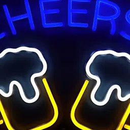 the party planet Blue & Yellow Cheers Shaped LED Neon Lights-image-63