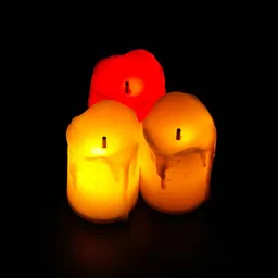 Kuber Industries 12Pcs Red & Yellow Led Candle Table Lamp image 3