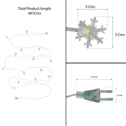URBANFIX White 14 Pieces Snowflake LED String Lights image 4