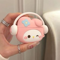 meyaar Silicone Case for Apple Airpods 4 (2024) Cute Design for AirPods 4 with Active Noise Cancellation (ANC) with Keychain Shockproof Protective Case (Kitty (Peach)) image 1