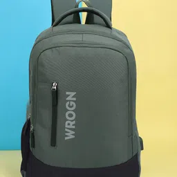 WROGN Unisex Colourblocked 16 Inch Laptop Backpack with USB Charging Port-10