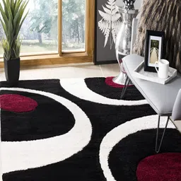 Shopgallery Black Geometric Anti-Skid Carpet-image-109