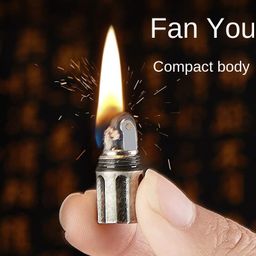 Ostin Kerosene Lighter, Polished Wheel Windproof Soft Frame Pocket Smoke Lighter, Inflatable Keychain Outdoor Tool (Kerosene, Petrol & Gasoline Not Include) (Silver) image 4