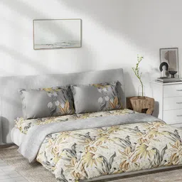 DDecor Live Beautiful Off White & Beige Pure Cotton Double Queen Bedding Set-14