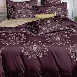 Laying Style Purple 4 Pieces Ethnic Printed Double King Sized Bedding Set-image-78