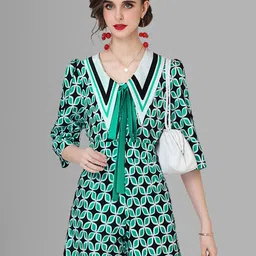 JC Collection Women Green & Black Printed Co-ords Set-image-48