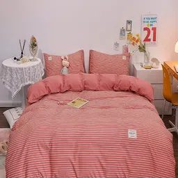 JC HOME Pink AC Room Bedding Set-44