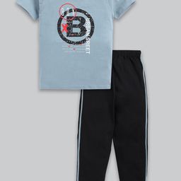 Todd N Teen Boys Pure Cotton Printed T-shirt with Trousers-20