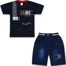 Wish Karo Boys Printed Cotton T-shirt with Shorts-image-91