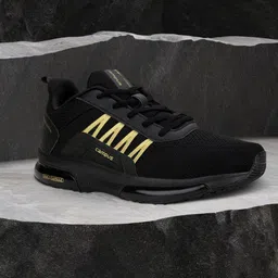 Campus Men Black Mesh Road Running Shoes-24