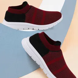 FAUSTO Women Maroon Canvas Walking Shoes-image-92