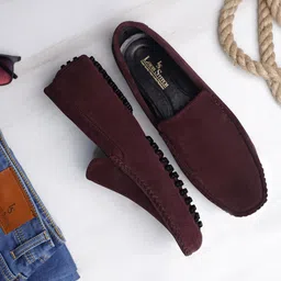 LOUIS STITCH Men Classic Handmade Suede Driving Loafers-picture-25