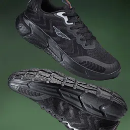 Red Tape Men Black Mesh Walking Shoes-23