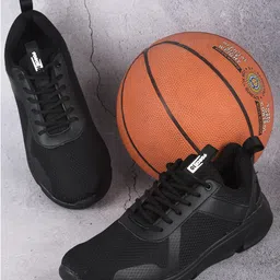 Liberty Men Black Mesh Walking Non-Marking Shoes-18