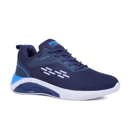 ASIAN Men Navy Blue Mesh Non-Marking Lace-Up Running Shoes-4