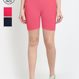 GRACIT Women Pack of 3 Slim Fit Cycling Sports Shorts-image-47