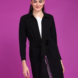 Popwings Women Longline Tie-Up Shrug-10