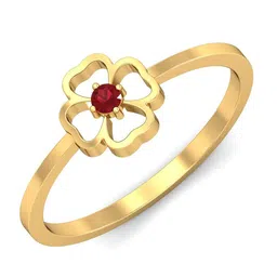 KUBERBOX Fianza 18KT Gold Ruby Finger Ring-1.89gm-image-7