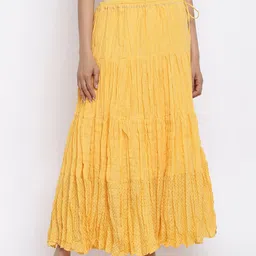 Fabindia Printed Cotton Tiered Long Skirt-image-28