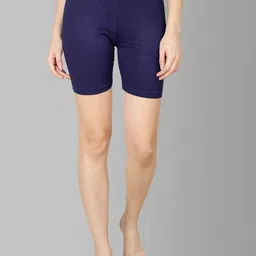 Feather Soft Elite Women Navy Blue Skinny Fit High-Rise Cycling Sports Shorts-image-52