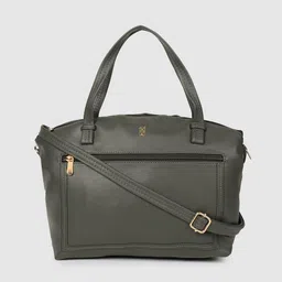 Baggit Women Charcoal Grey Solid Handheld Bag With Detachable Sling Strap image 1