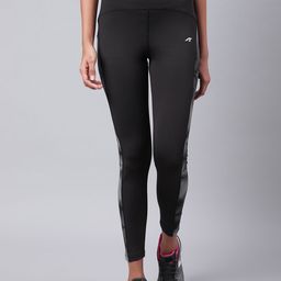 Alcis Women Black Solid Training Tights-image-92