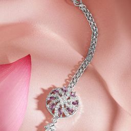 Rubans Rhodium-Plated Artificial Stones Studded Maang Tikka Head Jewellery-image-66