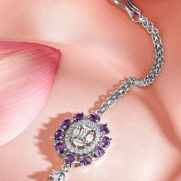 Rubans Rhodium-Plated Artificial Stones Studded Maang Tikka Head Jewellery-image-85