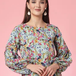 Oomph! Floral Printed Round Neck Top-image-34