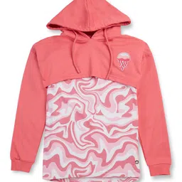Gini and Jony Girls Abstract Printed Hooded Cotton Tshirts-image-38