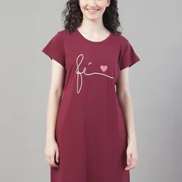 PERFECT LINE Printed Cotton Longline Lounge T-shirt-image-63