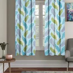RRC Blue & Purple 2 Pieces Floral Room Darkening Window Curtains-image-75