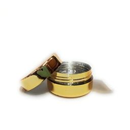 generic SHREE MAHA 10 Gram Cosmetic Sample Containers with Lids Empty Small Makeup Jars Plastic BPA Free color-Golden [ PACK OF 12PCS] image 4