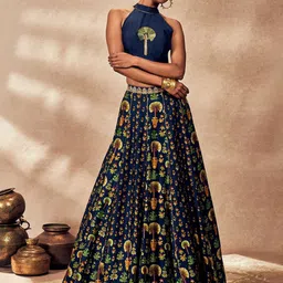 Masaba Embroidered Thread Work Sleeveless Ready to Wear Lehenga & Blouse-picture-43