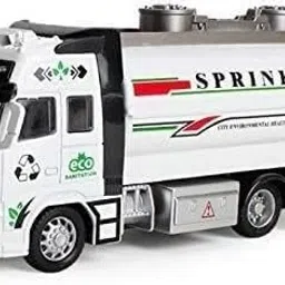 Truck Diecast City Sanitation Water Tanker Truck with Light and Sound Toy-48