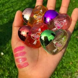 Cute Lip and Chick tint Heart Shape Lip Gloss Combo Pack Of 4 FRUITS-image-48