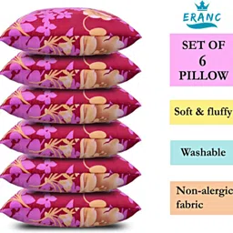 villagers Polyester Fibre Abstract Sleeping Pillow Pack of 6-picture-6