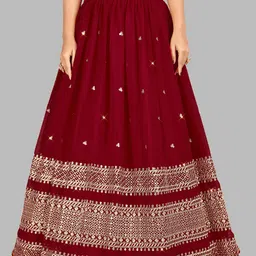 KALINI Embroidered Sequinned Semi Stitched Lehenga & Unstitched Blouse With Dupatta image 4