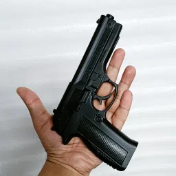 black camel ™ Heavyweight Mouser 608 Gun Shaped Red Torch Jet Flame Refillable Butane Gas System Lighter | Heavy Weight And Metal Body With Stainless Steel Gun | Leather Coated Cover Attach For Hanging | Best Gifting Purpose For Lighter Users | Visit Website www.myfirstdot.com Pocket Lighter image 2