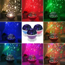 rahamandecor 360° Rotating Star & Moon Projector Lamp for Night Light | Multicolor Night Lamp image 2