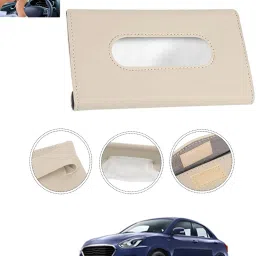 Universal Leatherite Rectangle Beige Tissue Box For Car/office/Home-256 Vehicle Tissue Dispenser-image-20