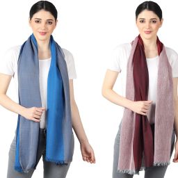 Woven, Striped, Self Design, Solid Viscose, Cotton Viscose Blend Women Multicolor Stole, Scarf, Fancy Scarf-picture-10