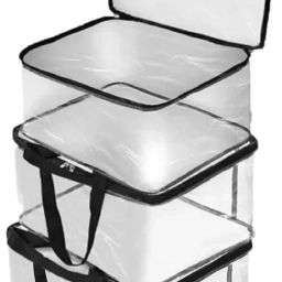 ByHayat Underbed Storage Space Saver Bag (Transparent-Black) Pack of 4 Poly-canvas Laundry Bag-image-17
